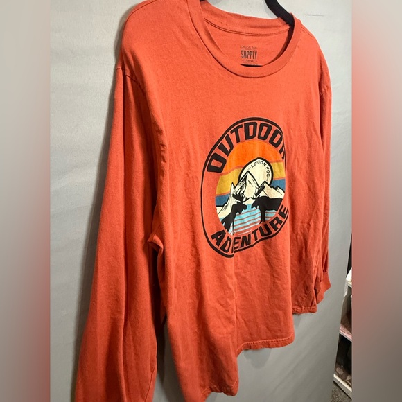 London Fog‎ Men’s Orange Graphic Long sleeve Shirt, Size XXL - Picture 6 of 8